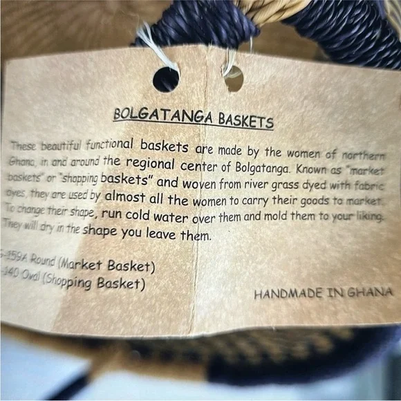 African Bolga basket. Ethnic, tribal, eclectic, unique, hippie, boho home vibes - Picture 3 of 16